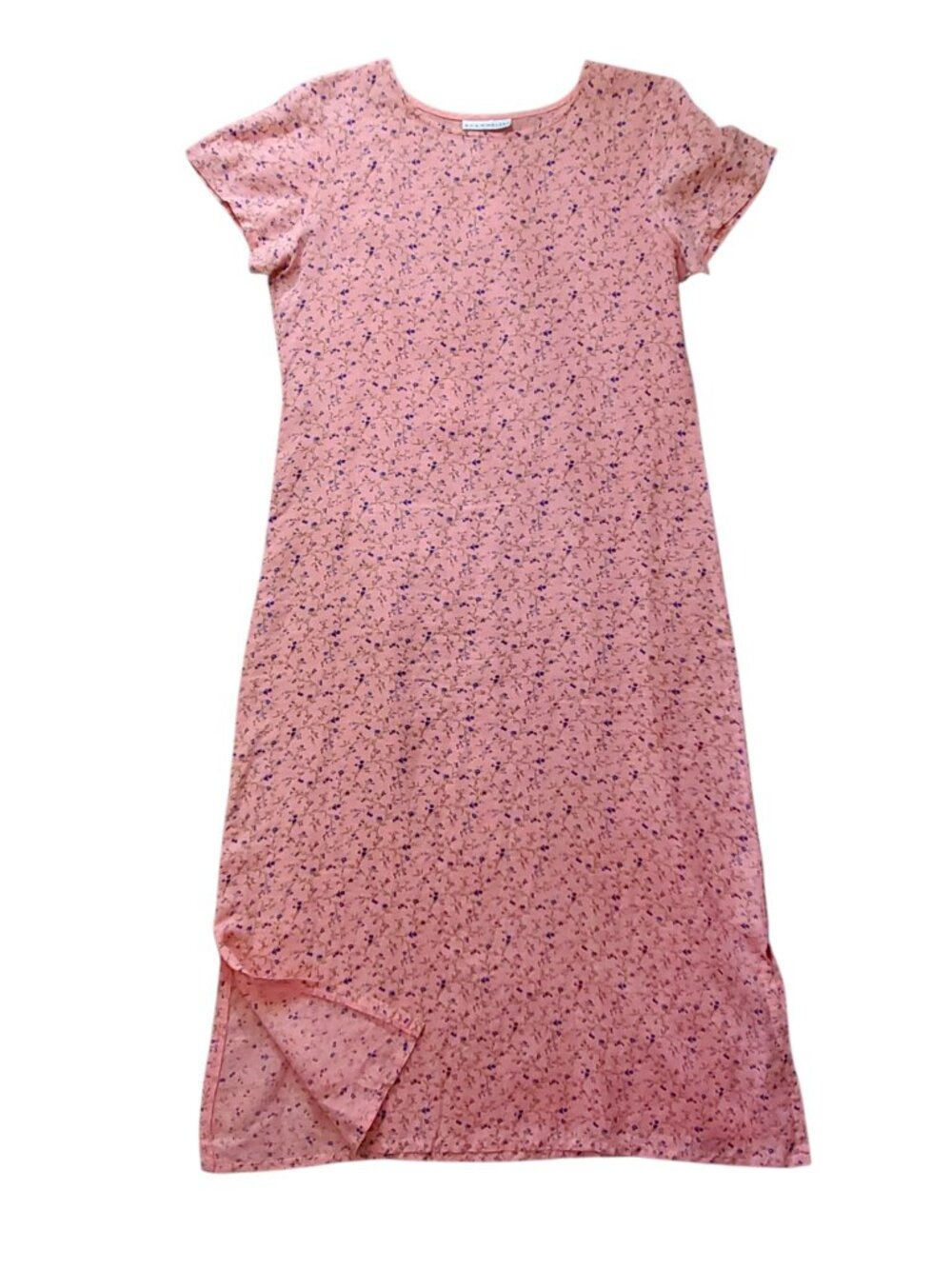 Bryn Walker 100% Linen Floral Peach Maxi Dress - Small